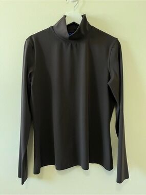 Kit and Ace Long Sleeve Brown Mock Neck Top